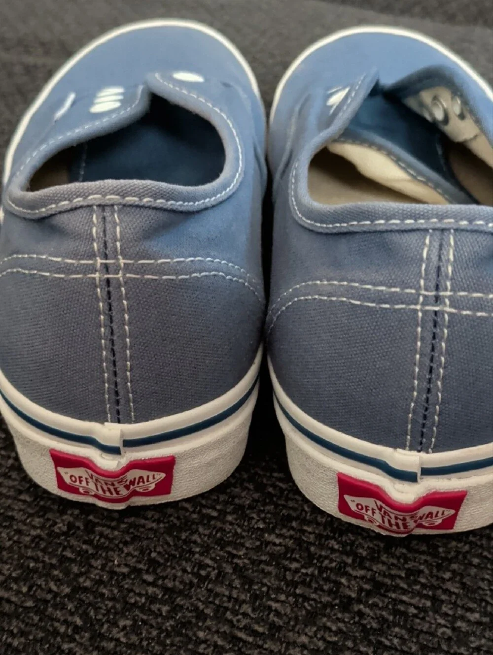 Vans Kids Slip-On Canvas Sneakers in Dusty Blue and White